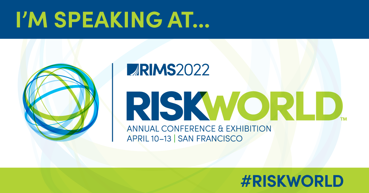 I'm speaking at RISKWORLD